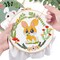 4 Sets Embroidery Kit, Animal Cross Stitch Set for Include Embroidery Cloth Hoops Threads for Craft Lover Hand Stitch (Rabbit)